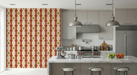 Bold retro rings pattern wallpaper with classic 70s-style circles.