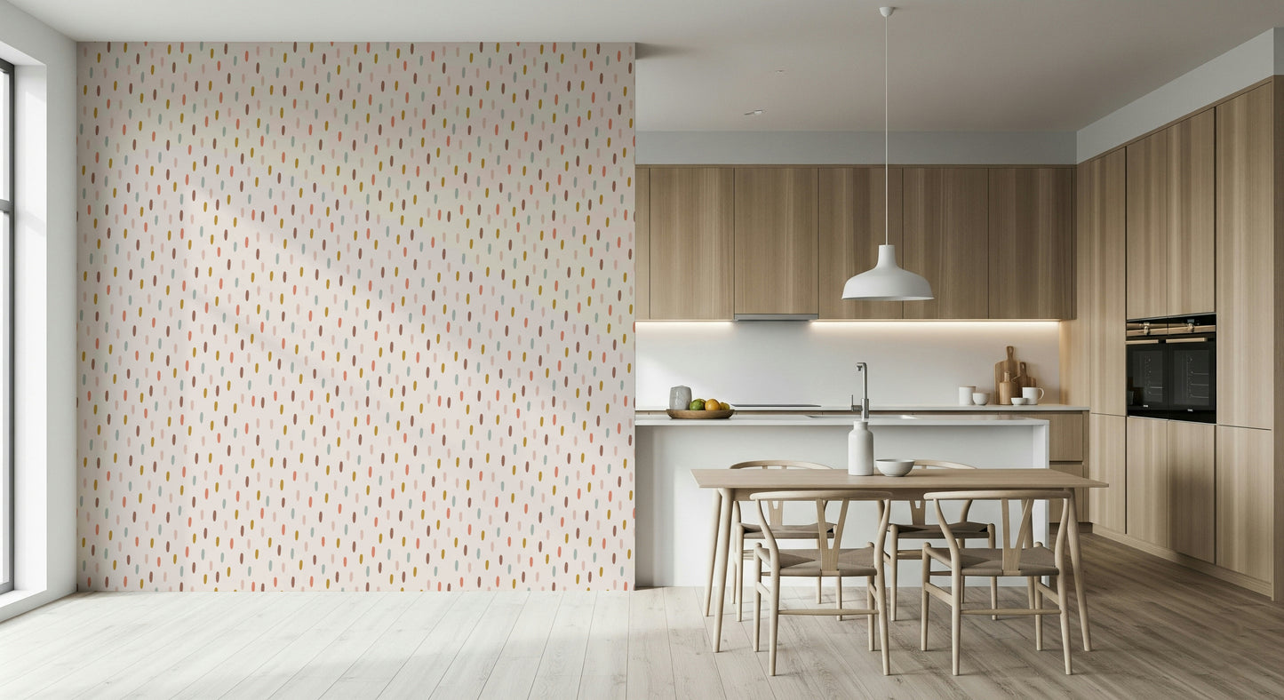 Abstract soft strokes pattern adding a dreamy, contemporary feel to walls.