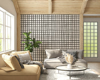 Simple rustic grid pattern wallpaper with a soft, aged appearance.