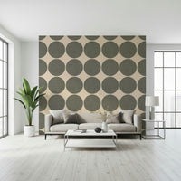 Decorative dot wallpaper with evenly spaced green circles creating a playful repeating pattern