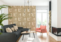 Rustic Western Dream wallpaper mural with distressed-style Western icons and desert motifs.