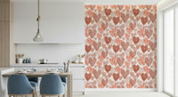 Watercolour Hearts wallpaper showcasing layered heart motifs in gentle, hand-painted shades.
