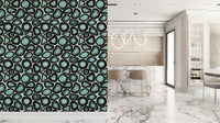 A turquoise agate wallpaper featuring repeating stone-like patterns with layered mineral textures.