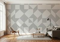 A modern line art wallpaper with repeating geometric blocks in a clean monochrome style.