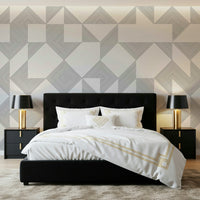 Abstract line-block shapes arranged in a balanced geometric pattern for a minimalist wallpaper look.