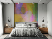 Muted pastel forms and gentle gradients merging into a harmonious abstract wallpaper pattern.