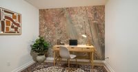 Wall mural depicting airy fountain grass with fine, feathery details in muted tones.