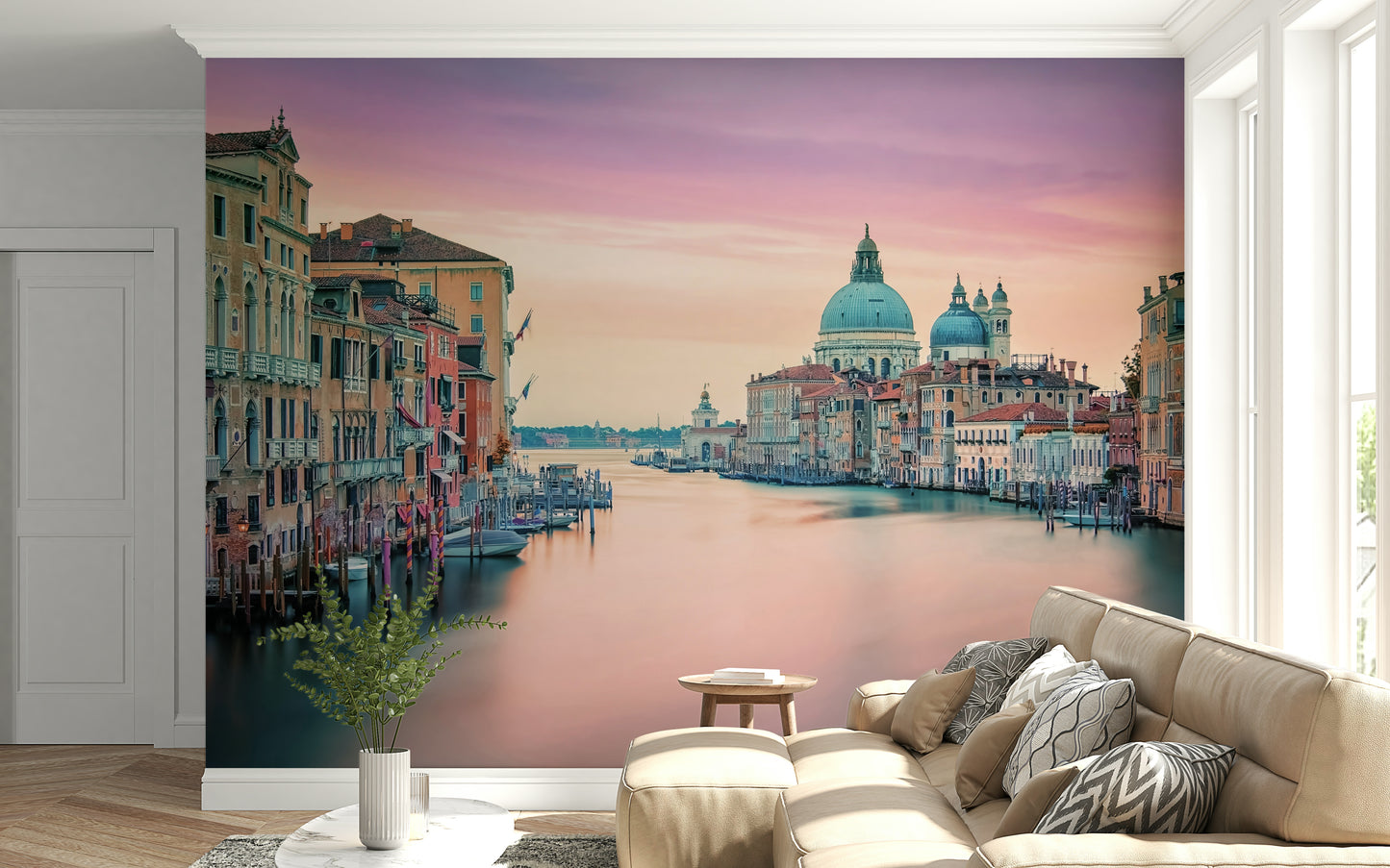 Italian city Grand Canal view wallpaper Santa Maria della Salute.