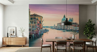 European Grand Canal cityscape wallpaper smooth dreamlike surface.