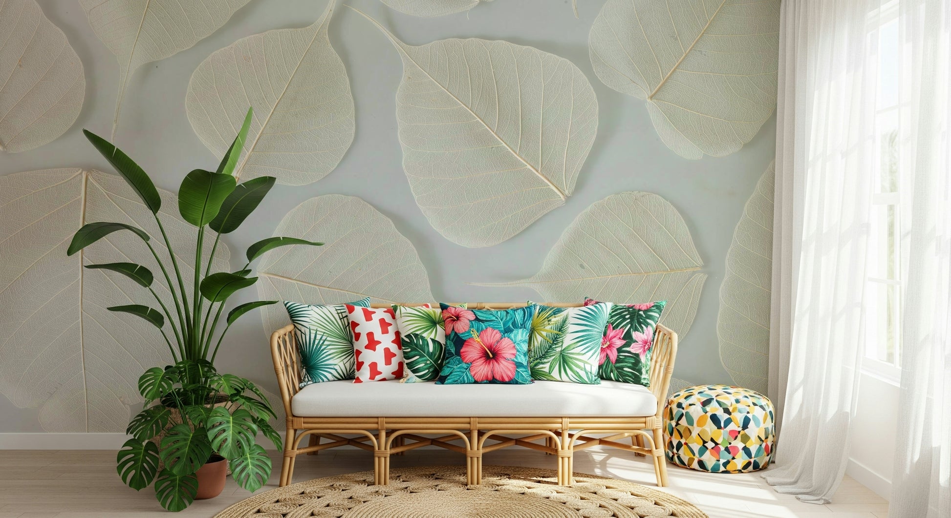 Pressed leaf Fragile elegance wallpaper scenic backdrop.