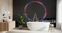 Iconic London Wheel Reflecting Eye wallpaper cityscape view.