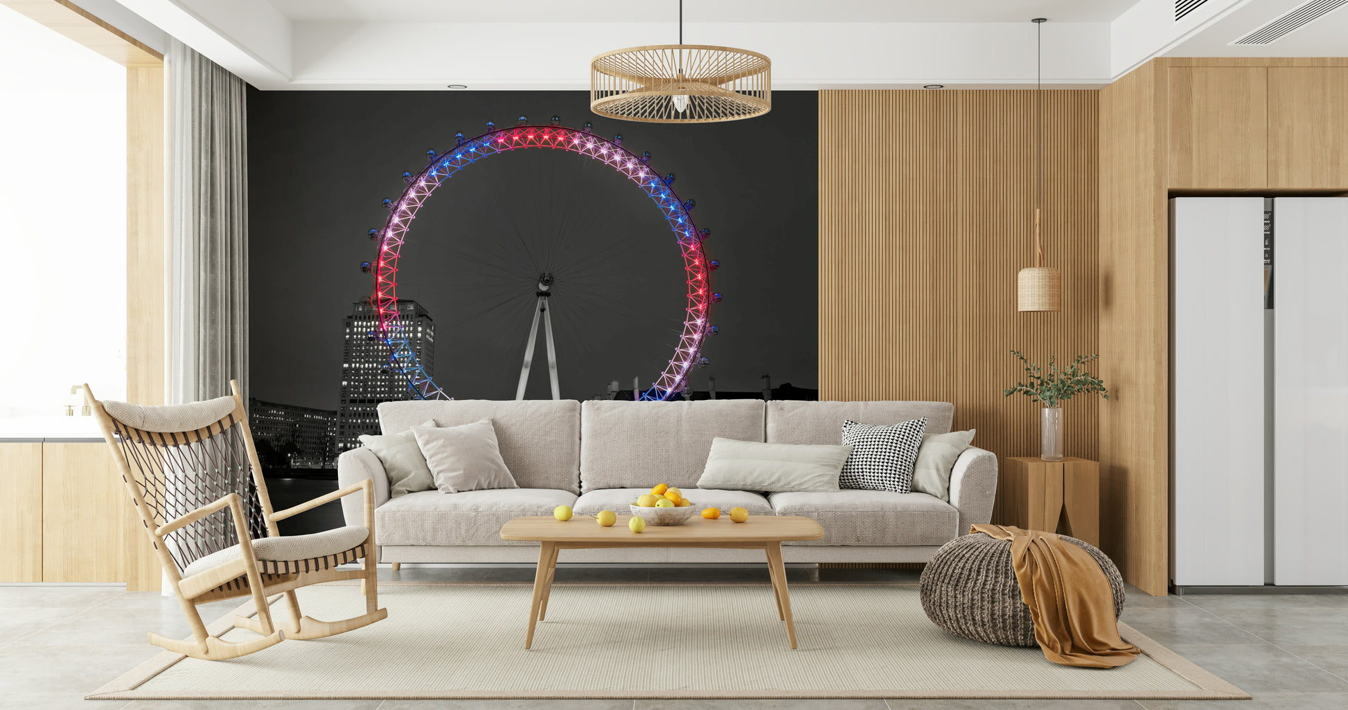 Capital city Reflecting Eye photography wall mural unique décor.