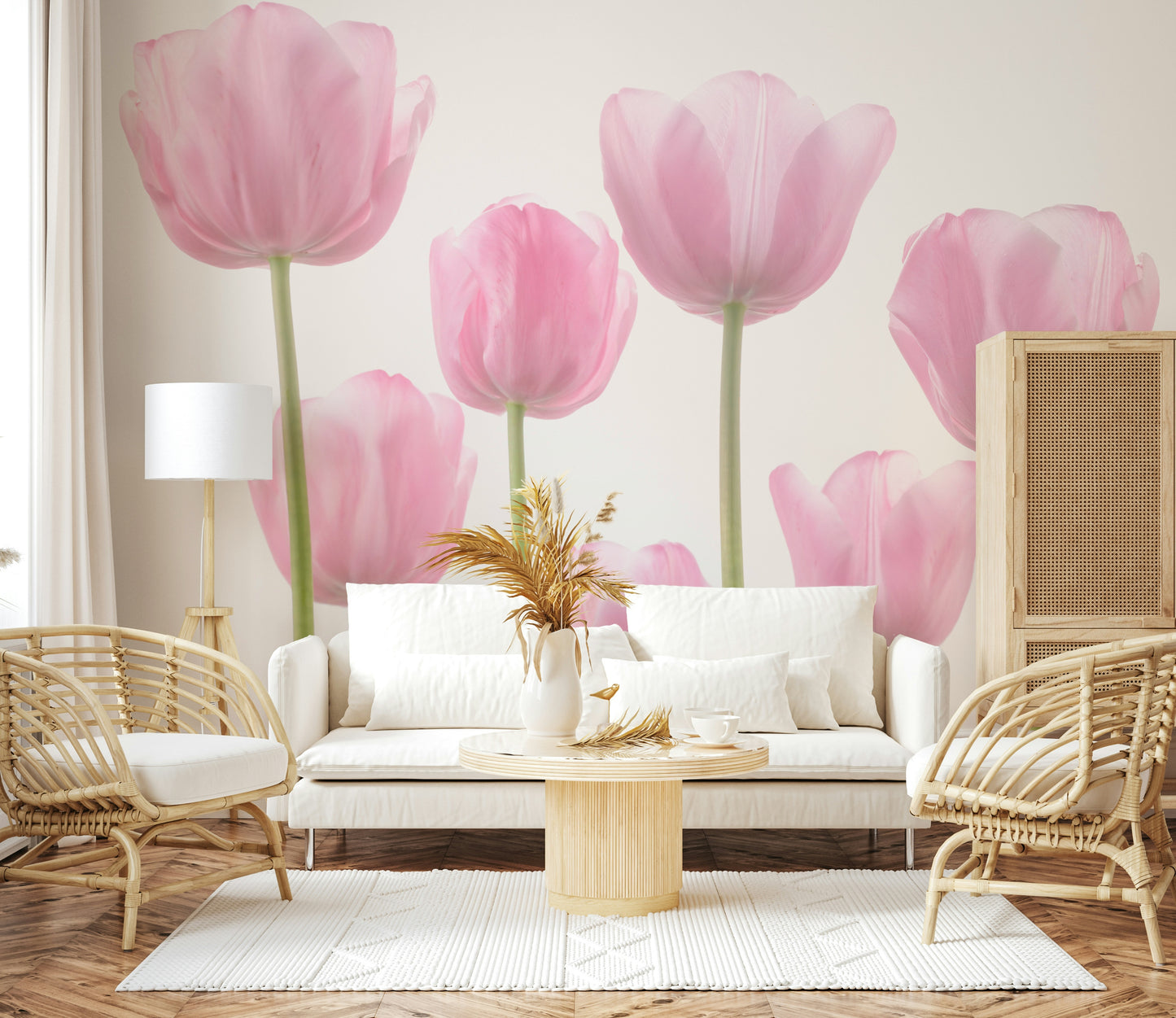 Airy light pink Bulbs nature wallpaper spring feeling.