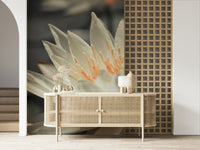 Water Lily with golden stamen detail beautiful floral wallpaper.