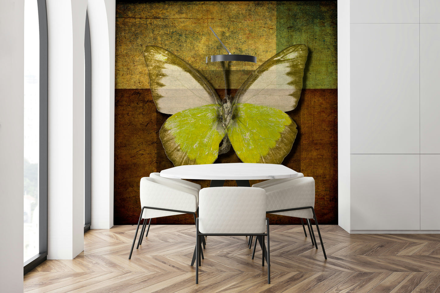 Butterfly Vintage Hues artistic insect portrait textured wallpaper.