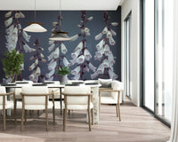 Vintage style bell shaped flowers wallpaper, serene atmosphere.