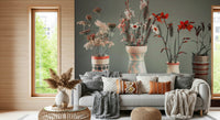 Hand-painted vases wallpaper artistic Floral Collection image.