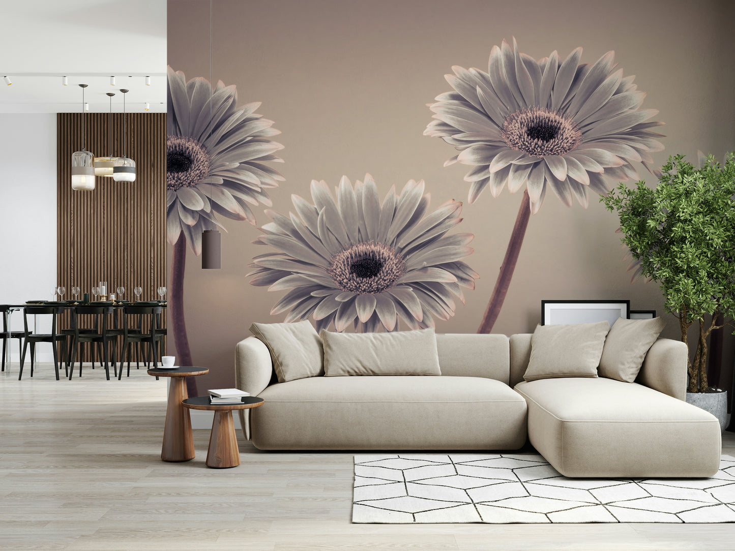 Subtle filter effect Gerbera Calm plant wallpaper decorative purpose
