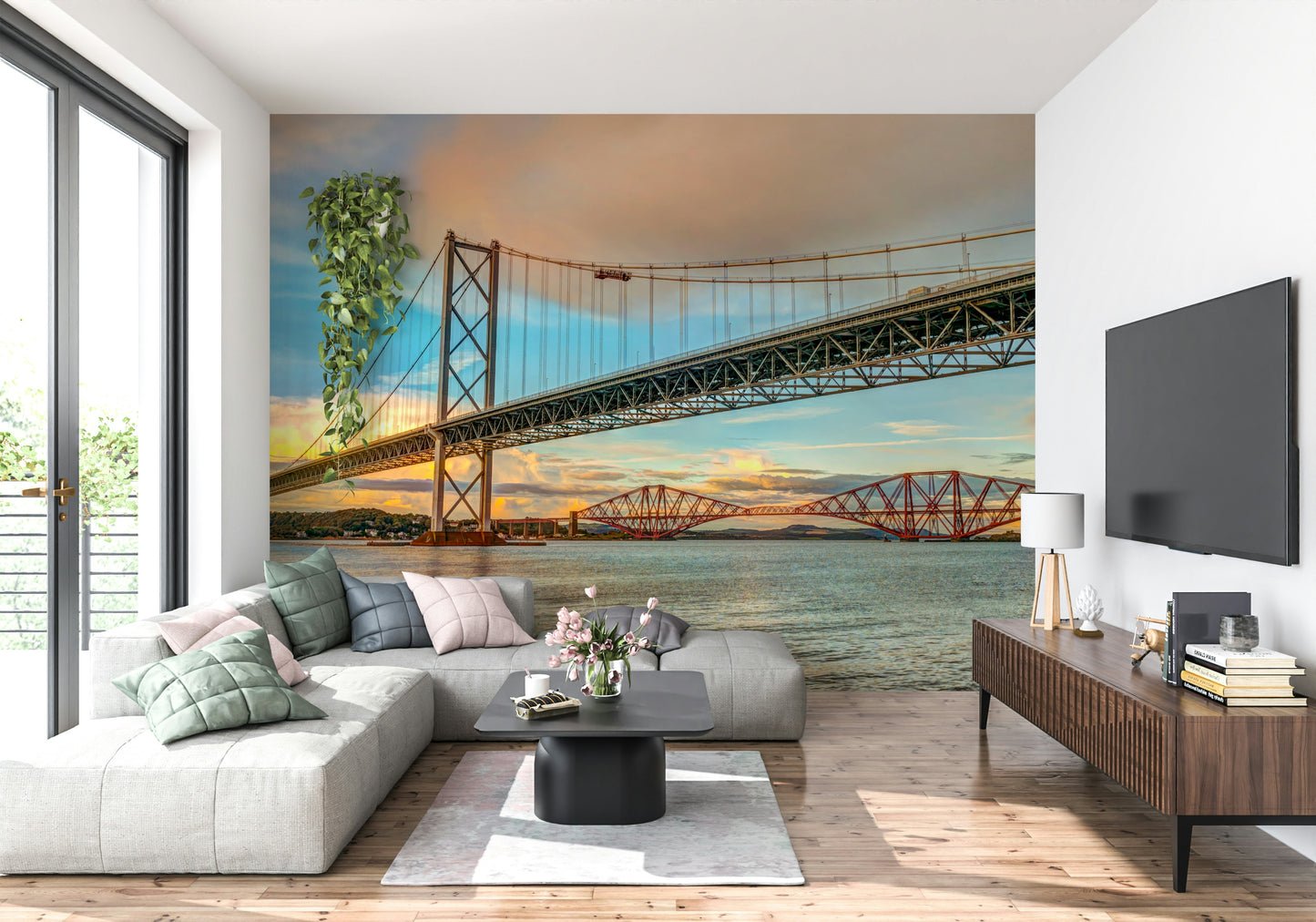 Powerful Bridging Sky industrial wallpaper for walls style