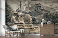 Panoramic Edinburgh Castle rocky perch wall mural scene