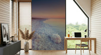 Dreamy Ethereal Dead Sea mural, white salt clusters, modern art wallpaper.