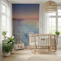 Delicate Dead Sea mural, unique crystal shoreline, coastal wall mural.