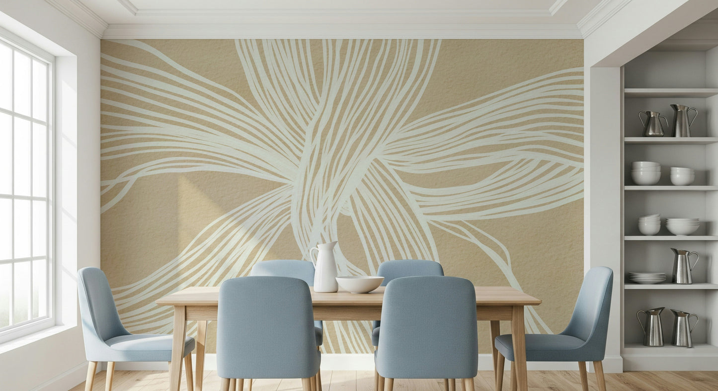 Wall art Flowing Lines subtle texture overlapping white fibers appearance