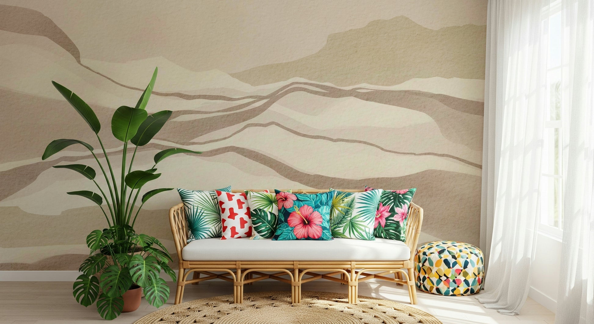 Dreamy Neutral Desertscape sketch evoking silence through misty dune shapes.