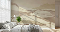 Boho chic Neutral Desertscape poster highlighting organic curved forms.