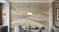 Elegant wall covering presenting fluid desert lines called Neutral Desertscape.