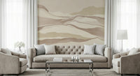 Peaceful wall mural illustrating washed out valley views titled Neutral Desertscape.