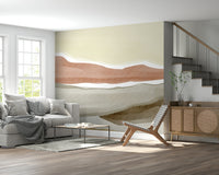 Nature inspired Muted Desert Vista wallpaper for walls with layered sandy ridges.