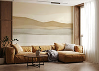 Contemporary layered desert Sandscape scene wallpaper for bedrooms.
