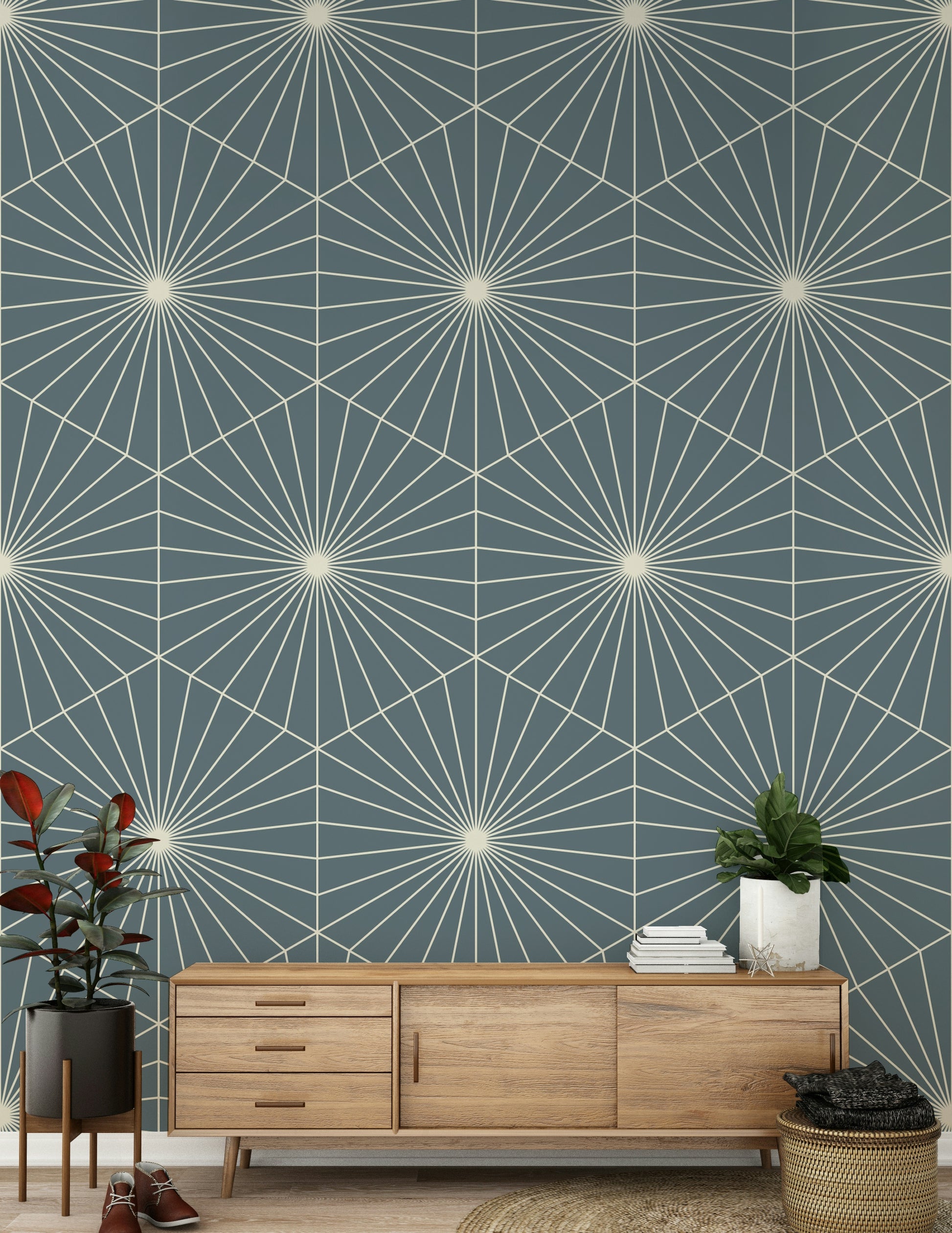Intricate Geometric Radiance repeat wallpaper featuring sharp, precise lines.