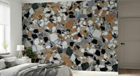 Classic Terrazzo Mix wall mural design with earthen colored chips.