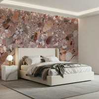 Oversized pieces Natural Terrazzo style wallpaper.