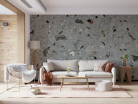 Luxurious wallpaper featuring varied chips, Terrazzo Natural Stones design.