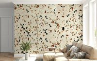 Italian Stone imitation wallpaper mural, luxurious wall detail.