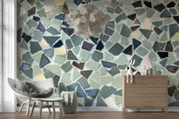 Individual Natural Look Tile geometric wallpaper elements.