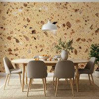 Small flecks Natural Surface Stone wallpaper beige aggregate.