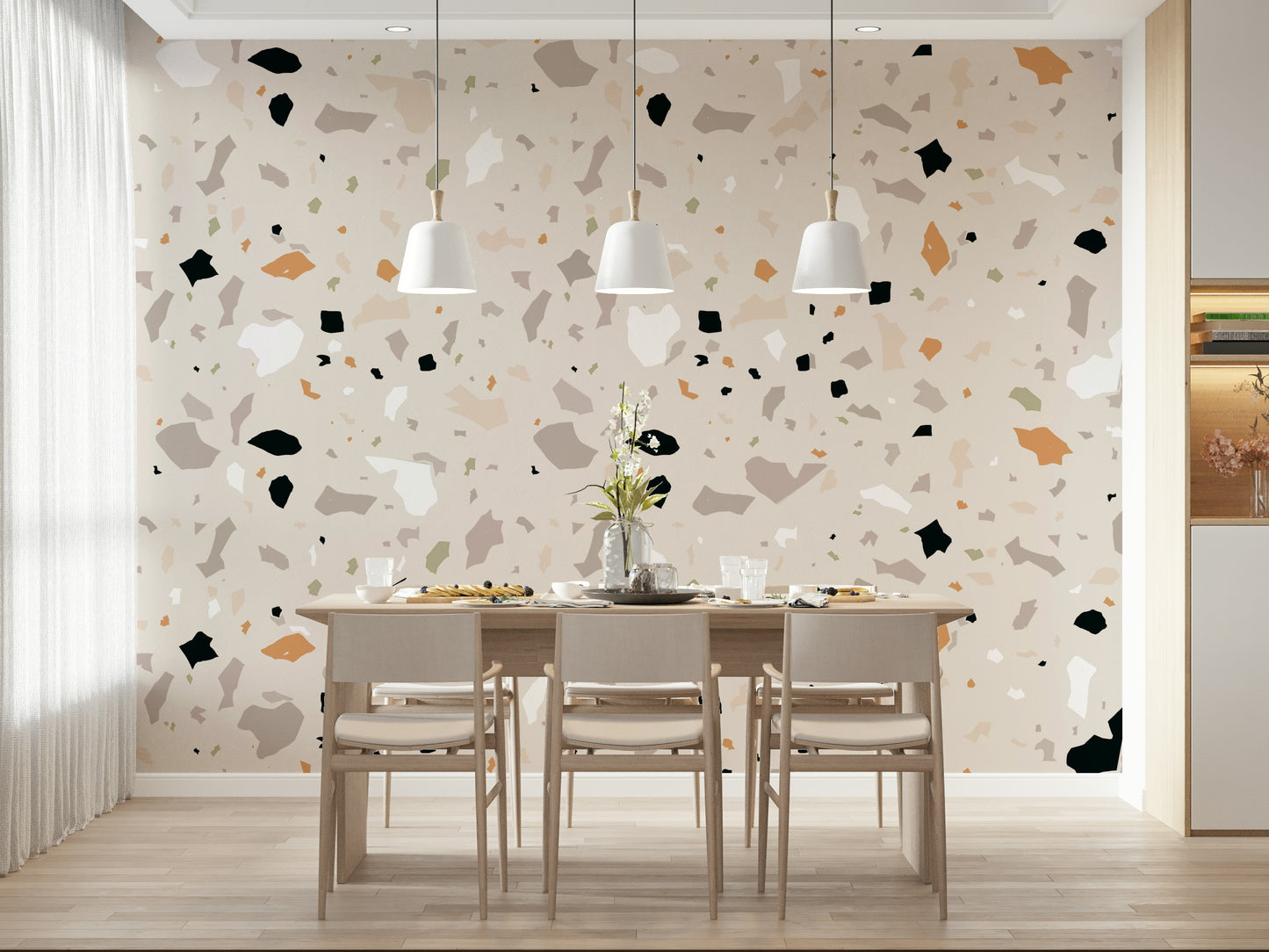 Seamless Natural Stone Art wall mural smooth interior backdrop.