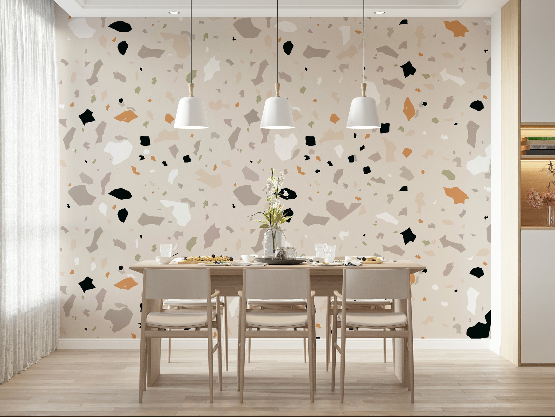Seamless Natural Stone Art wall mural smooth interior backdrop.