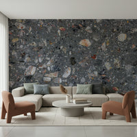 Pebble Stone Harmony mix wallpaper stylish floor finish visual.