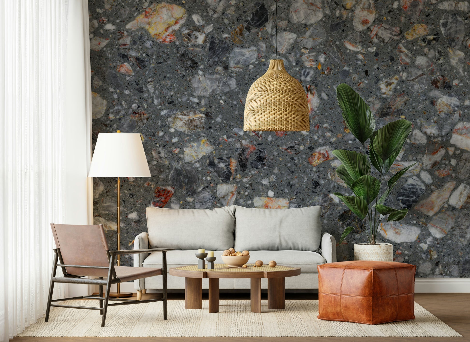 Rough Rocky Grey Texture wallpaper realistic stone chips.