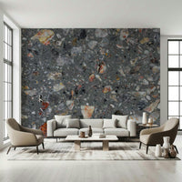 Raw Natural Tile Look wall mural sophisticated industrial finish.