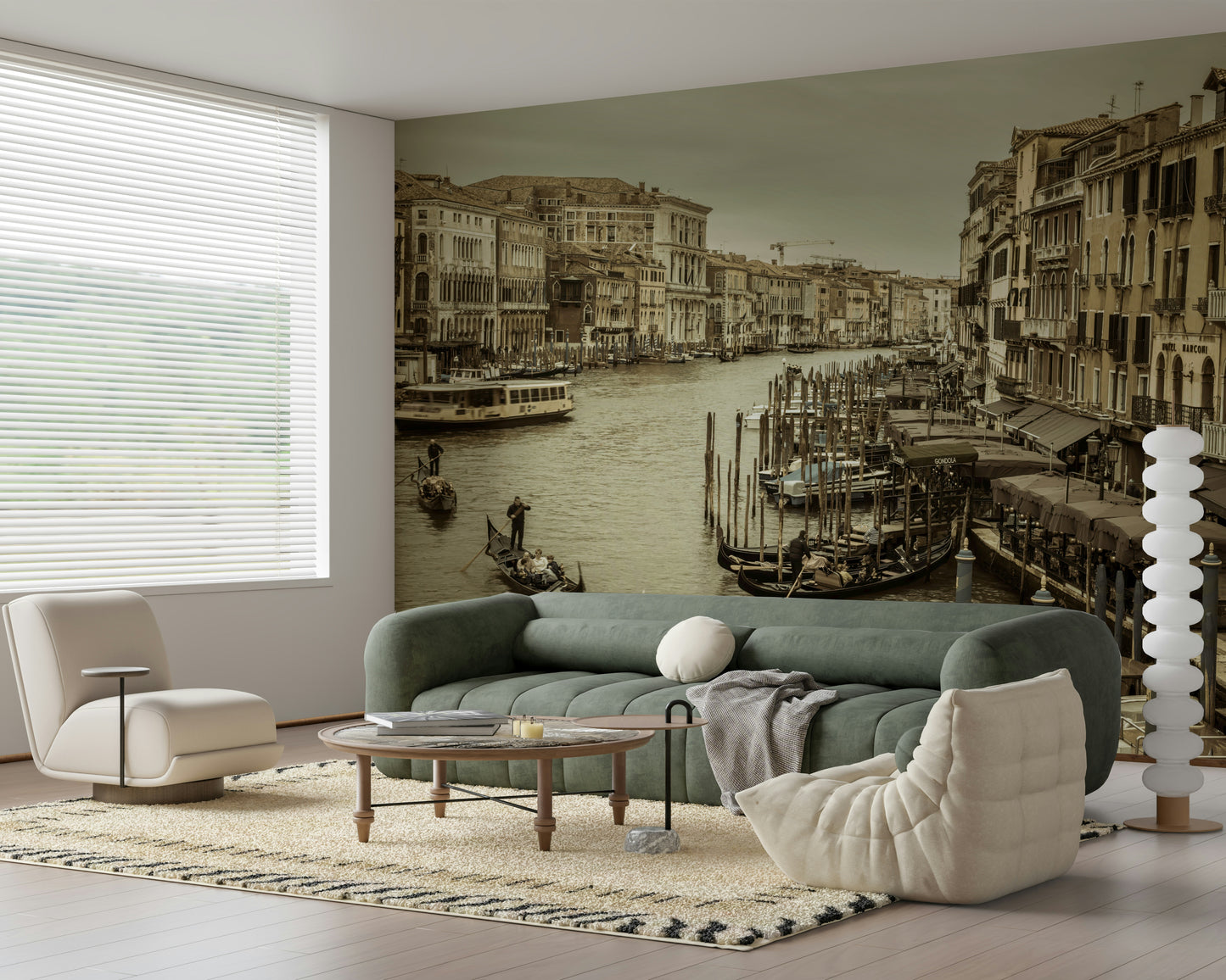 Gondola ride Historic Grand Canal artwork, classic travel destination wallpaper for rooms.