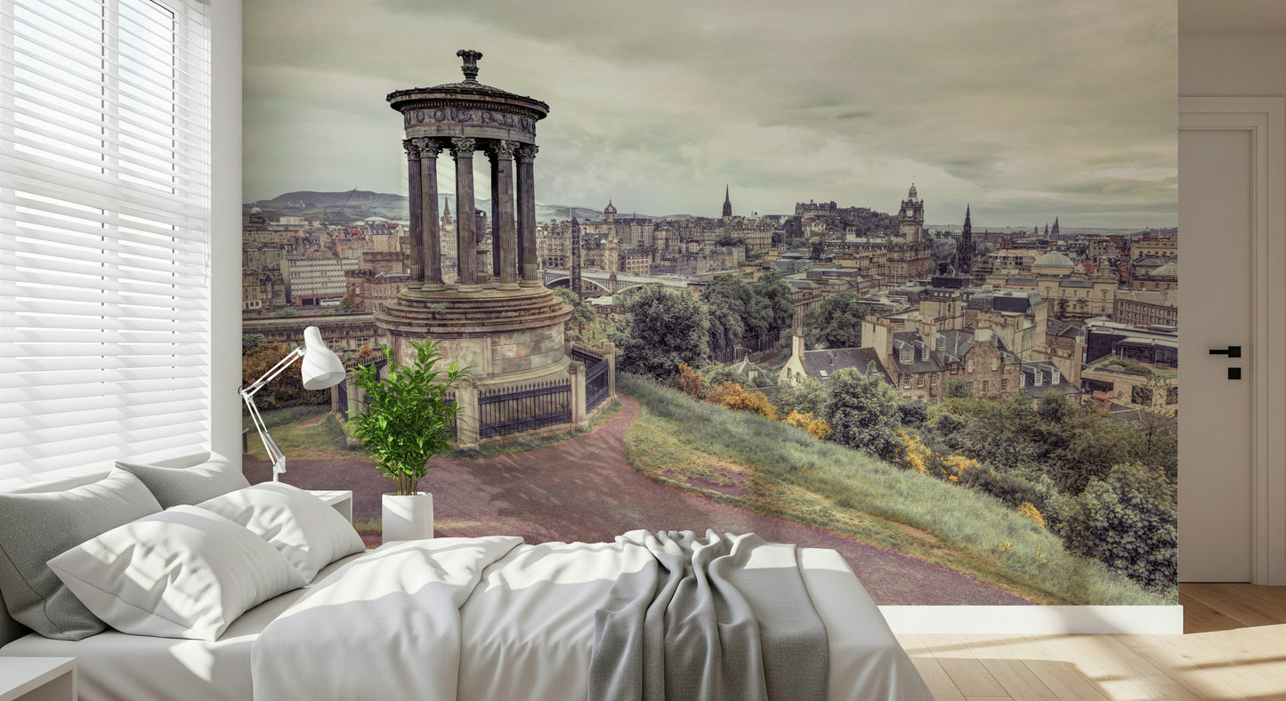 Elegant Edinburgh wall decor print, monument against skyline.