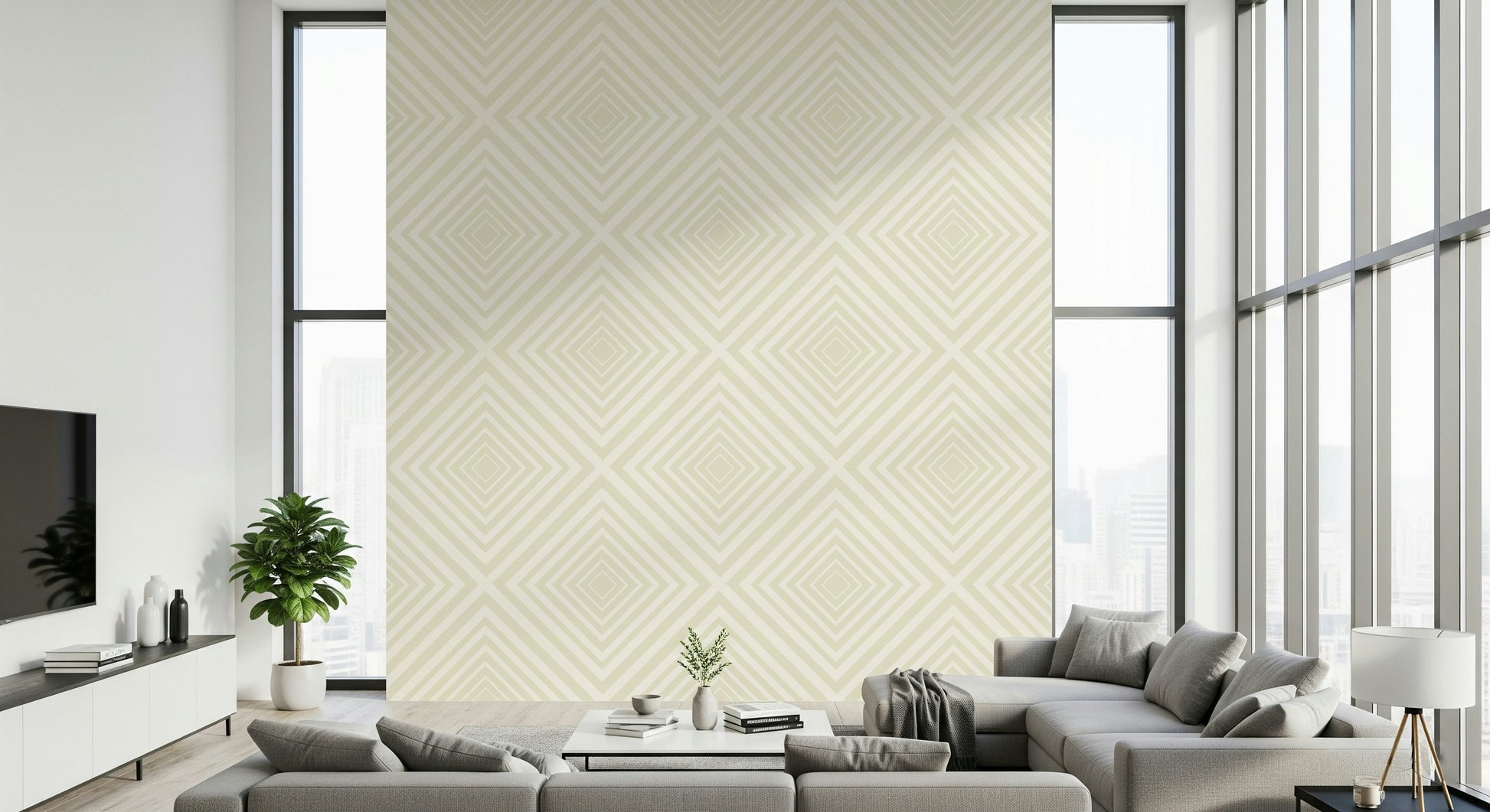 Calming Beige Chevron seamless pattern mural, neutral palette texture.