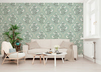 Arched Floral Elegance wall covering, chic bathroom or bedroom decor.