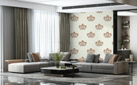 Gentle floral wallpaper, handcrafted feel, delightful Earthy Flora display.